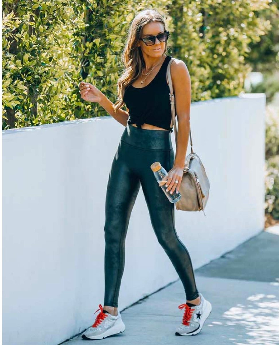 Restocked Faux Leather Legging, Black - miamidrugpossession