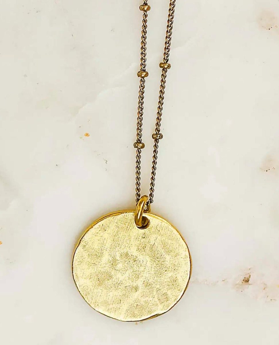 Restocked Hammered Coin Necklace Gold - miamidrugpossession