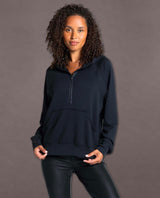 Restocked Lella Hoodie Half Zip Black - miamidrugpossession