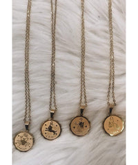 Restocked Medallion Zodiac Necklace - PINK ARROWS