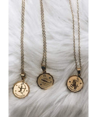 Restocked Medallion Zodiac Necklace - PINK ARROWS