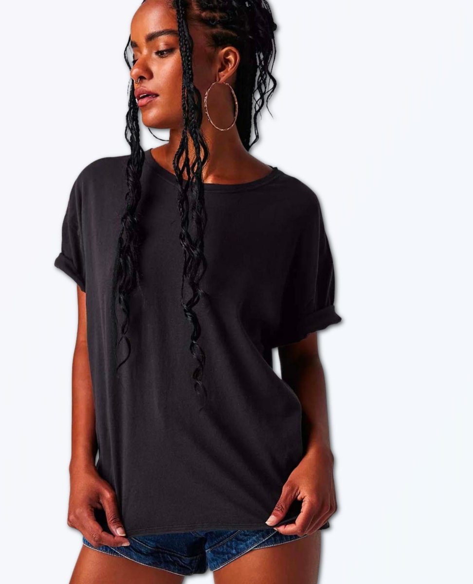 Restocked Nina Short Sleeve Tee Black - miamidrugpossession