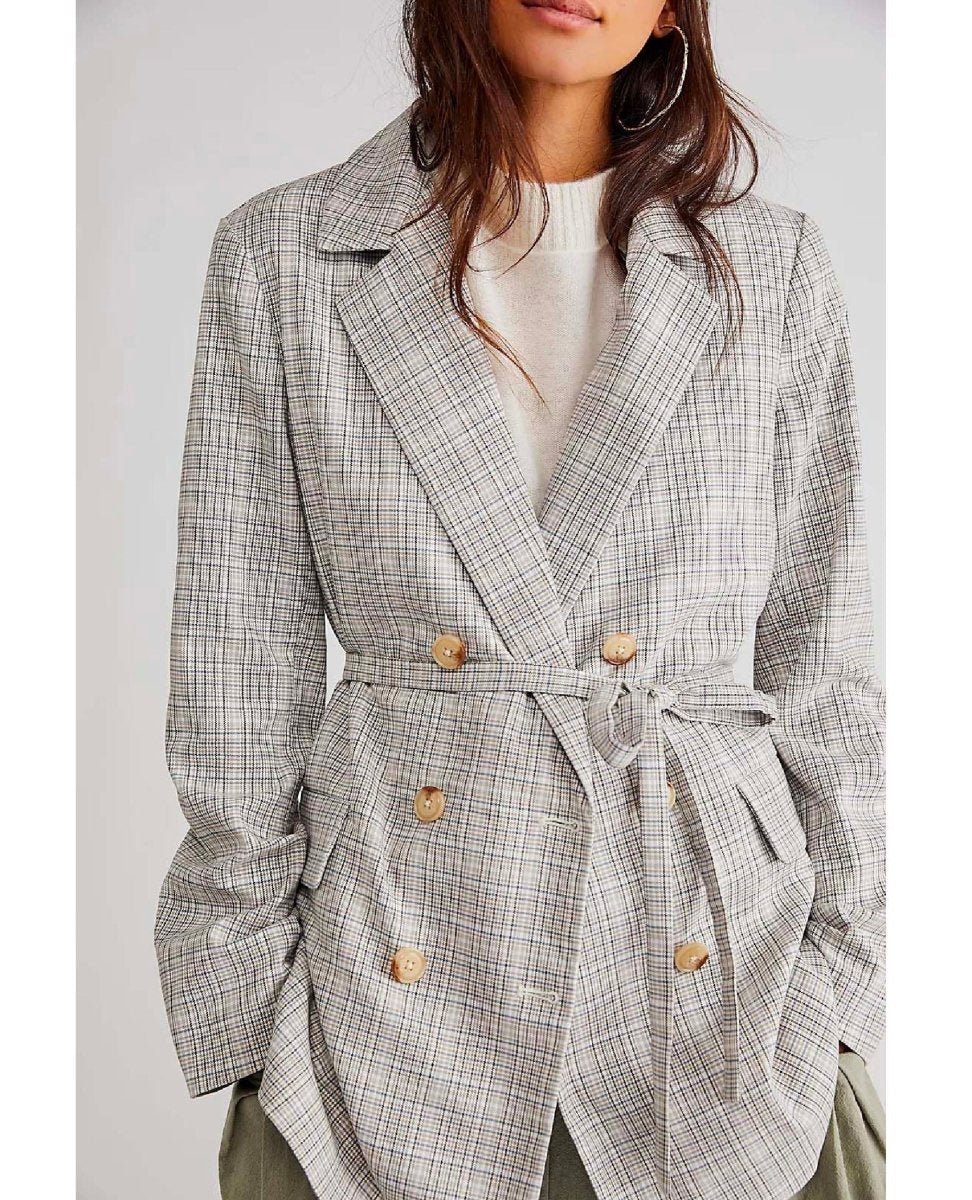 Restocked Olivia Plaid Blazer Neutral Combo - clearpathherbicide