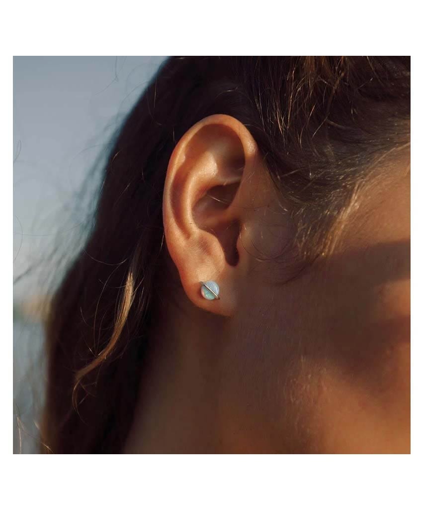 Restocked Opal Saturn Stud Earring - clearpathherbicide