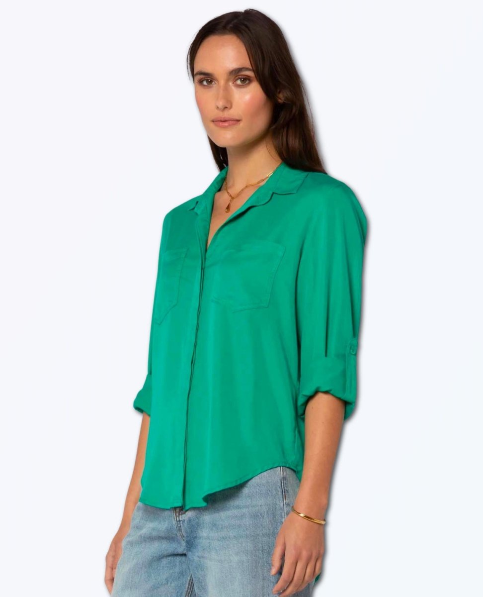 Restocked Riley Perfect Roll Shirt Spring Green - miamidrugpossession