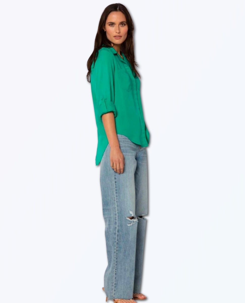 Restocked Riley Perfect Roll Shirt Spring Green - miamidrugpossession