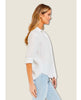 Restocked Riley White Frayed Hem Shirt White - miamidrugpossession