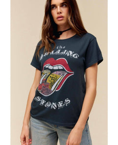 Restocked Rolling Stones Ticket Tee Vintage Black - PINK ARROWS