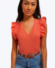 Restocked Rylan Contrast Ruffle Tank Cayenne - clearpathherbicide