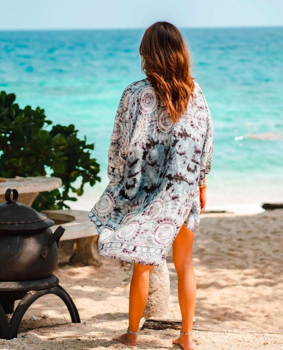 Restocked Santa Barbara Island Kimono Cover Up - miamidrugpossession