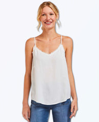 Restocked Victory Frayed Cami White - PINK ARROWS