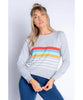 Retro Long Sleeve Stripe Top - PINK ARROWS