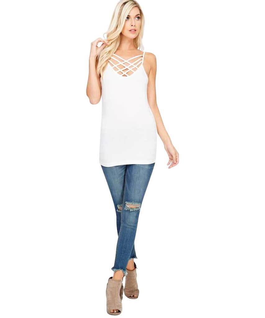 Reversible Criss Cross Cami, Ivory - clearpathherbicide