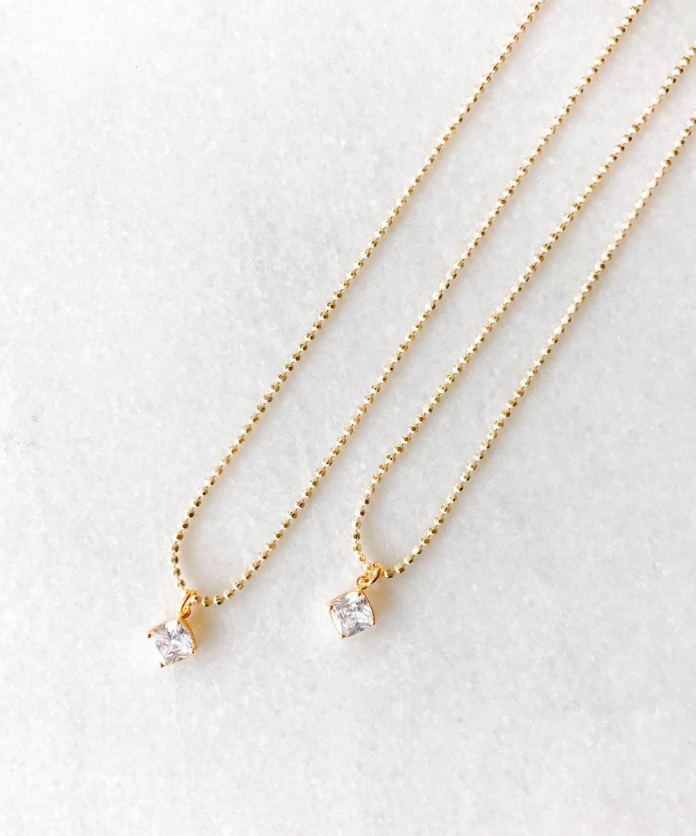 Rhinestone Charm Necklace Ivory - miamidrugpossession