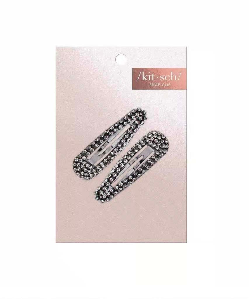 Rhinestone Mini Snap Clips - Hematite - miamidrugpossession