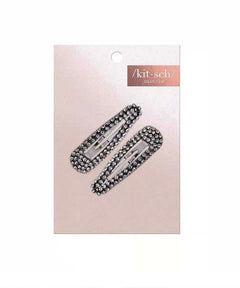 Rhinestone Mini Snap Clips - Hematite - clearpathherbicide