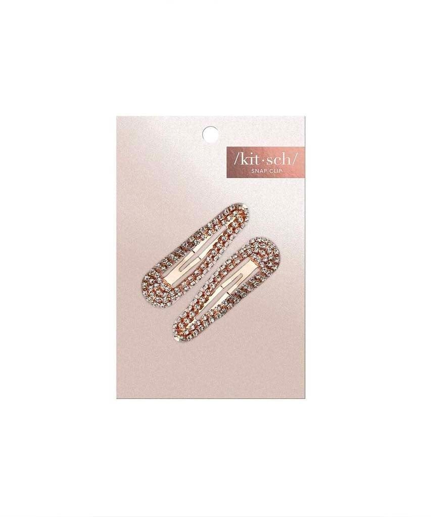 Rhinestone Mini Snap Clips - Rose Gold - clearpathherbicide