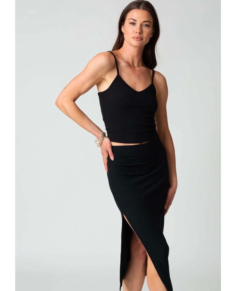 Rib Edit Skirt Black - miamidrugpossession