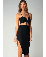 Rib Edit Skirt Black - miamidrugpossession