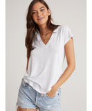 Rib Neck V - Tee White - miamidrugpossession