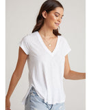 Rib Neck V - Tee White - miamidrugpossession