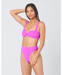 Ribbed Frenchi Bikini Bottom Bitsy Pitaya - PINK ARROWS