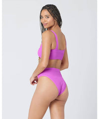 Ribbed Frenchi Bikini Bottom Bitsy Pitaya - PINK ARROWS