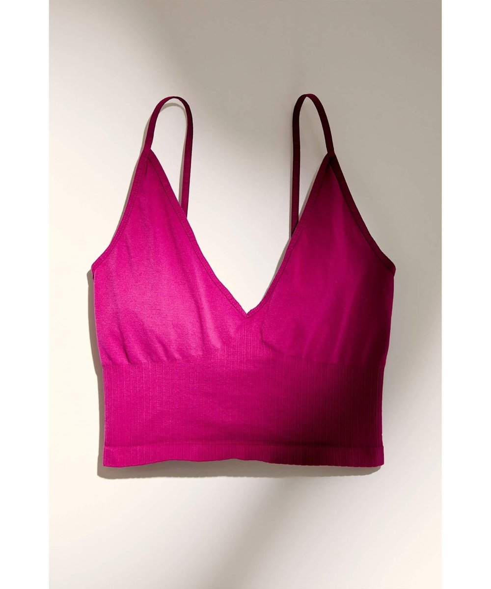 Ribbed V - Neck Brami Myrtle Magenta - miamidrugpossession