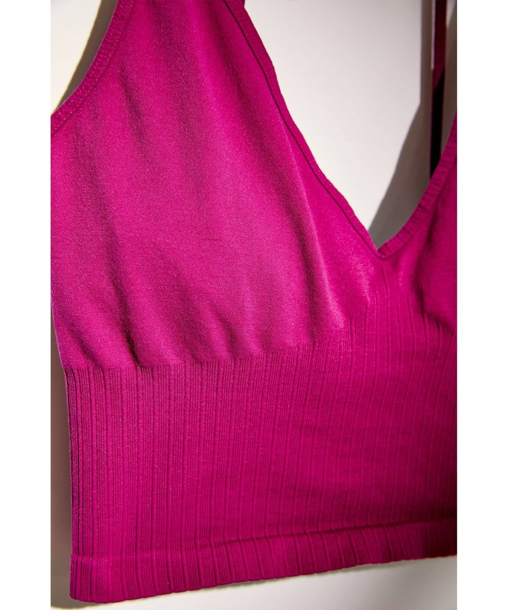 Ribbed V - Neck Brami Myrtle Magenta - clearpathherbicide