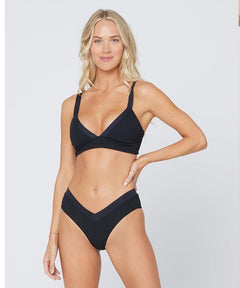 Ribbed Vera Bikini Top Black - miamidrugpossession