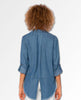 Riley Frayed Hem Button Up Shirt Denim - clearpathherbicide