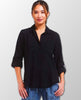 Riley Frayed Hem Shirt Black - miamidrugpossession