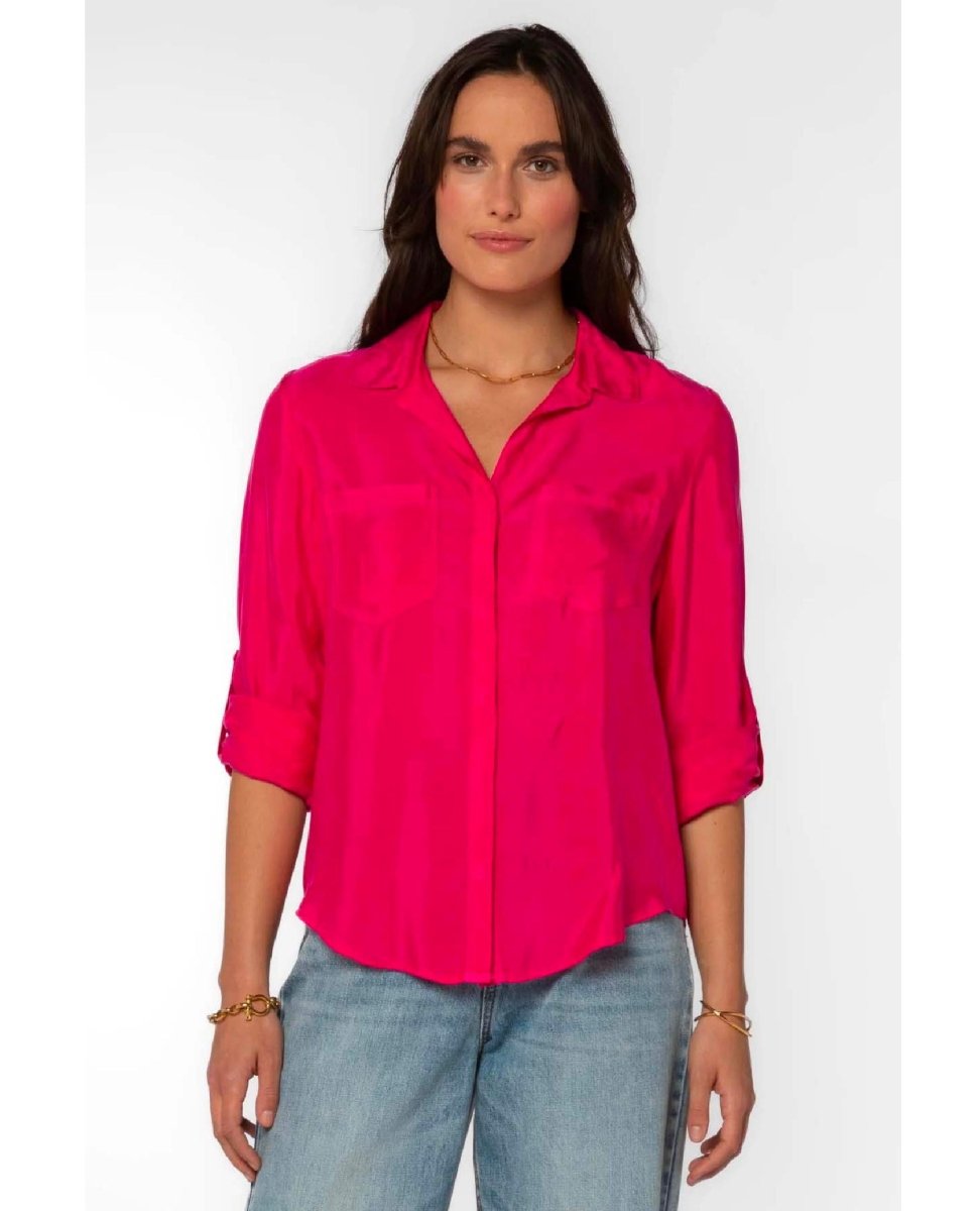 Riley Frayed Hem Shirt Pink - clearpathherbicide