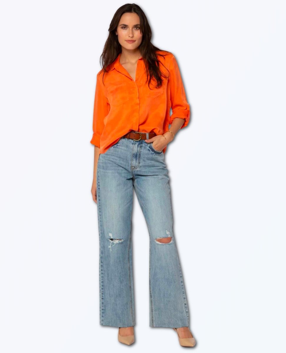 Riley Perfect Roll Shirt Sunny Orange - miamidrugpossession