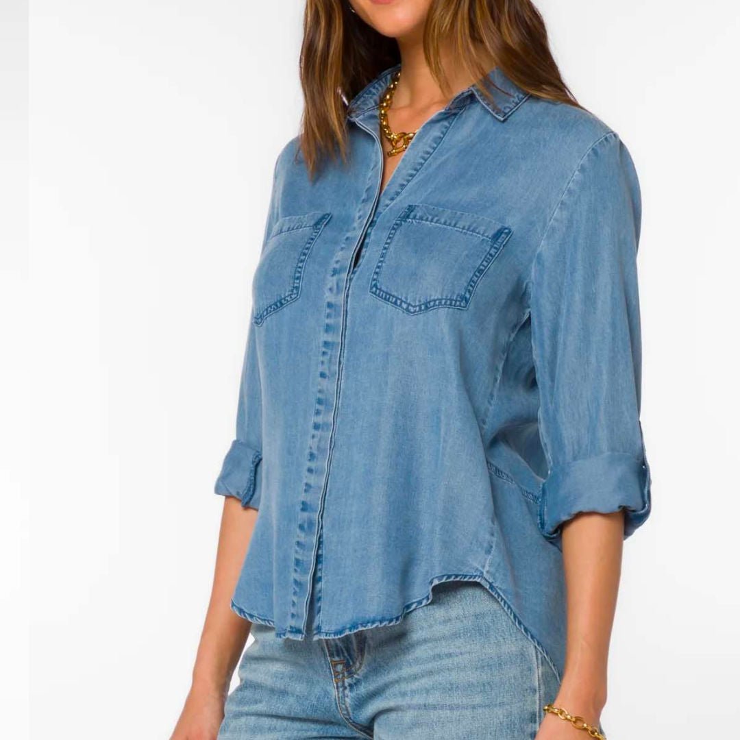 Riley Venice Sky Clean Hem Shirt - miamidrugpossession