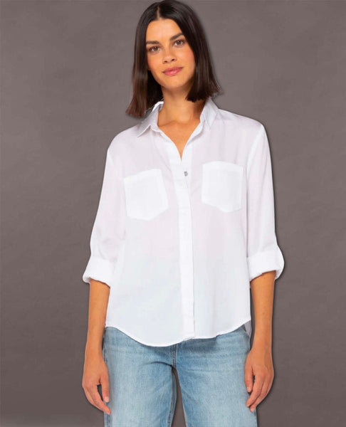 Riley White Clean Hem Shirt White - clearpathherbicide