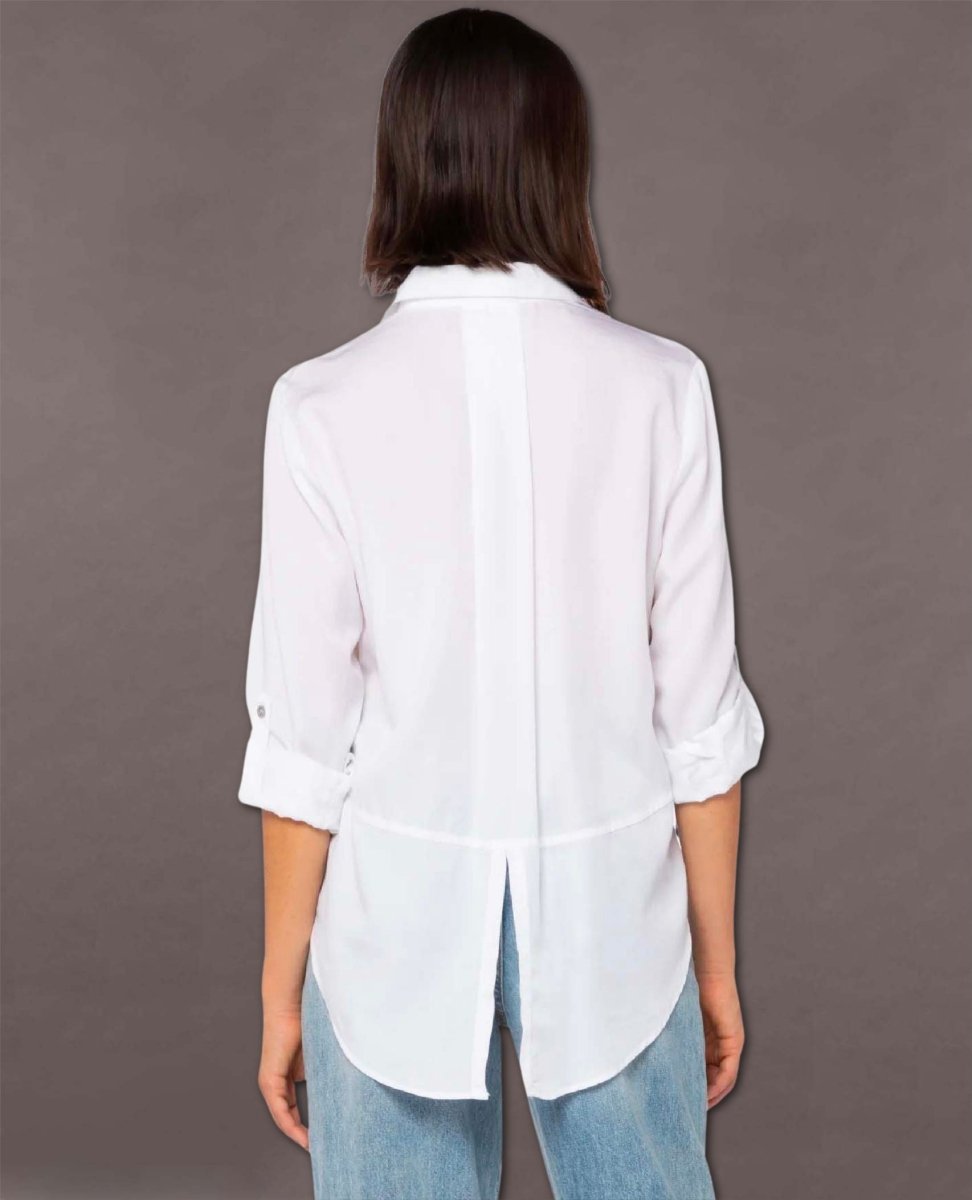 Riley White Clean Hem Shirt White - miamidrugpossession