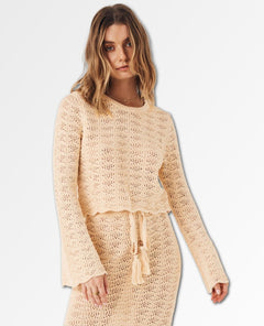 Road to Paradise Knit Top Wheat - miamidrugpossession