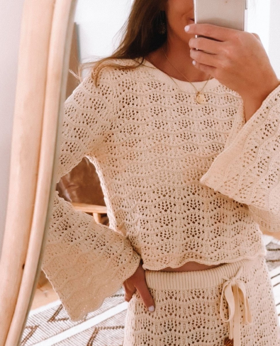 Road to Paradise Knit Top Wheat - miamidrugpossession