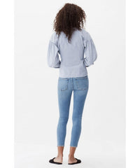 Rocket Crop High Rise Skinny, Serenity - PINK ARROWS