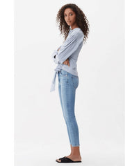 Rocket Crop High Rise Skinny, Serenity - PINK ARROWS