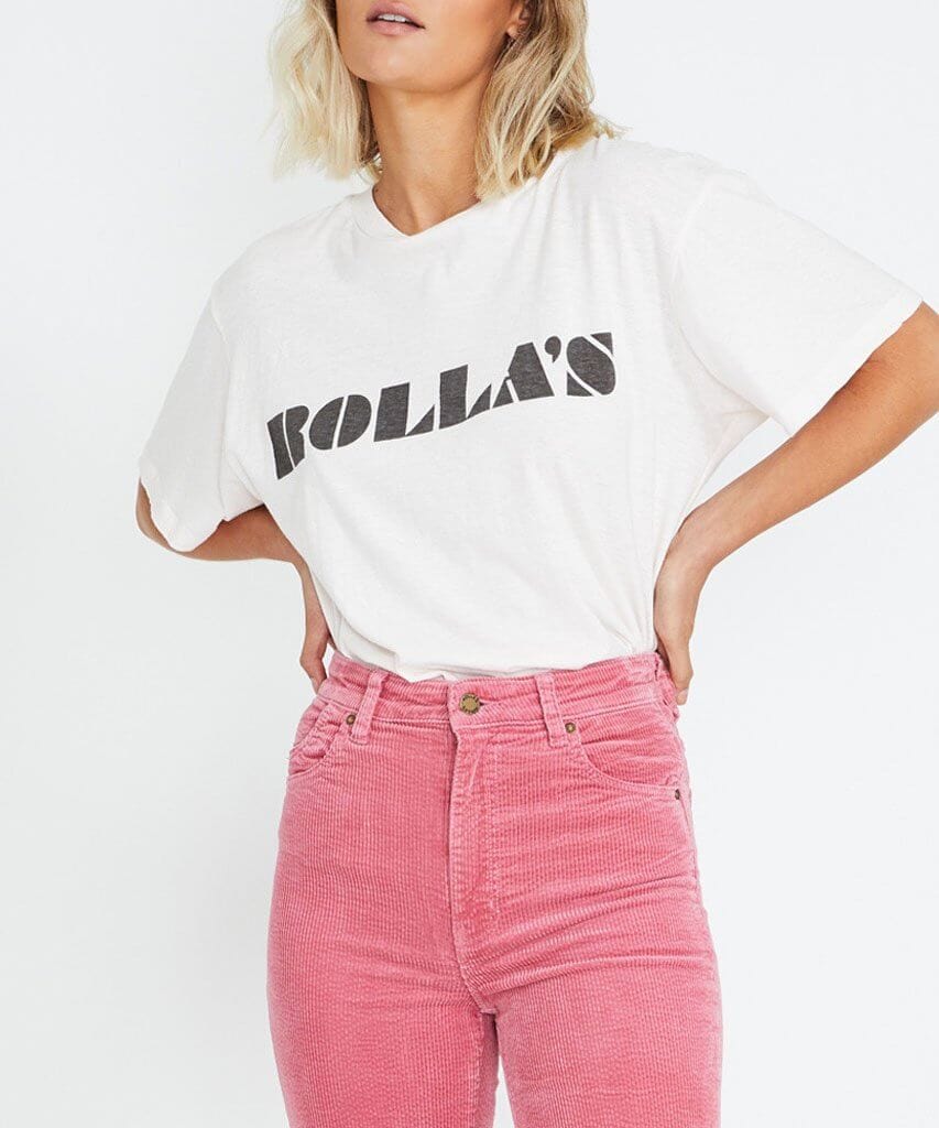 Rolla's Logo Tee Soft Pink - PINK ARROWS