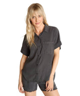 Rolled Short Sleeve Button Down Smoke Pearl - clearpathherbicide