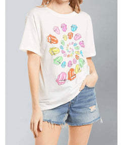 Rolling Stone Spiral Boyfriend Tee - PINK ARROWS