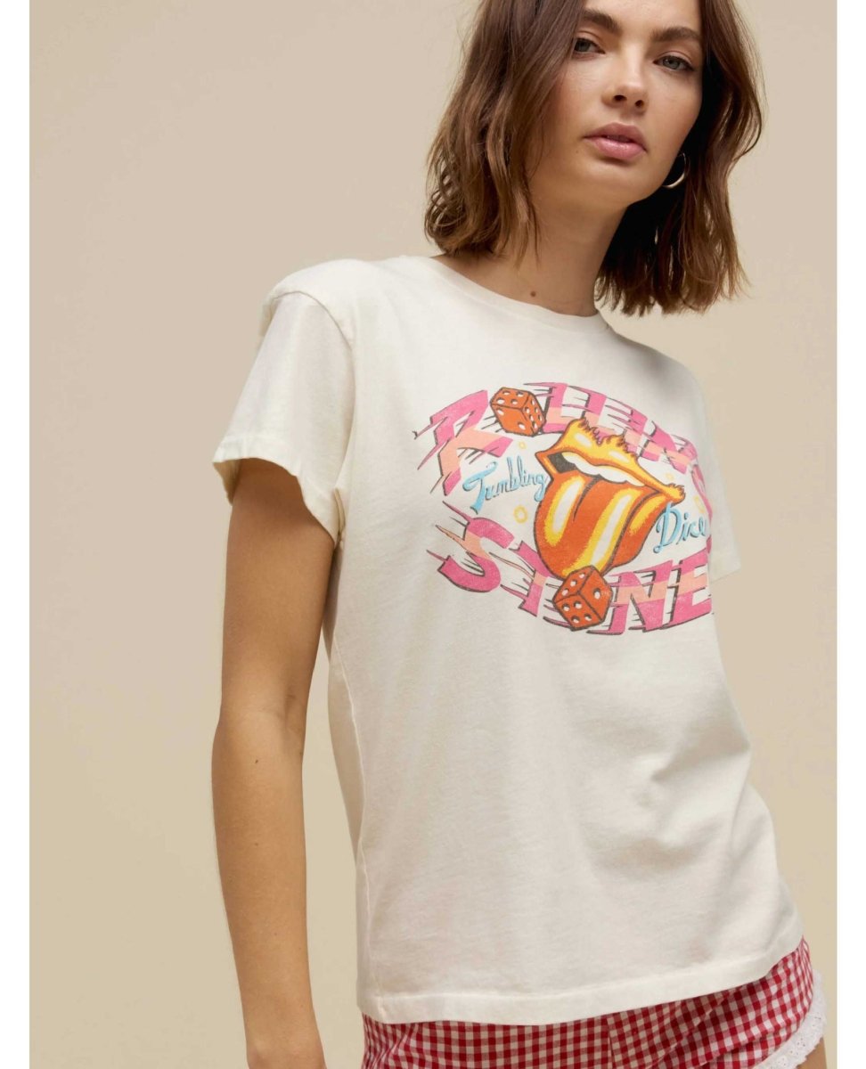 Rolling Stones Tumbling Die Tee Stone - PINK ARROWS