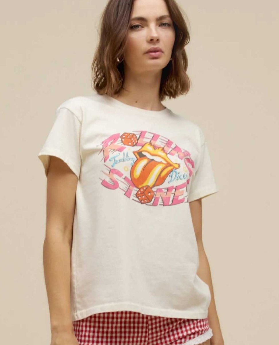 Rolling Stones Tumbling Die Tee Stone - PINK ARROWS