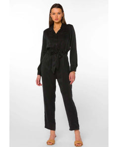 Rory Long Sleeve Jumpsuit Black - miamidrugpossession