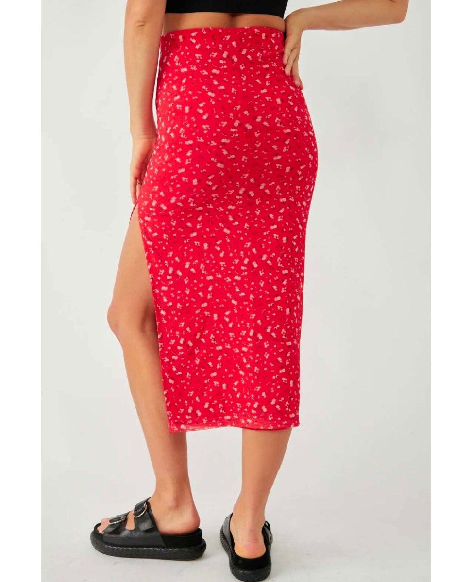 Rosalie Mesh Midi Skirt Cherry Combo - clearpathherbicide