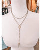 Rosary Necklace Gold Spike 21" - PINK ARROWS