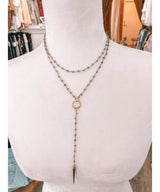 Rosary Necklace Gold Spike 21" - miamidrugpossession